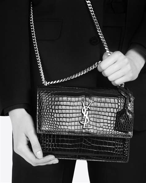 ysl bag croc|ysl sunset bag crocodile.